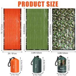 Sacos de dormir PE saco de dormir de emergencia impermeable portátil supervivencia 120x200cm saco de dormir para acampar al aire libre senderismo AdventureL23