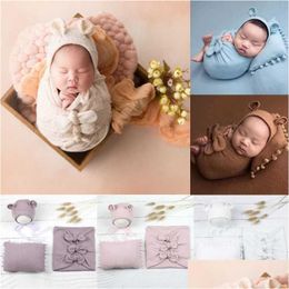 Sacs de couchage Slee Born Soft Sac Oreiller Bow-Noeud Wraps Couverture Props Cent Jours P O R230614 Drop Livraison Bébé Enfants Maternité Infirmières Dhxnl