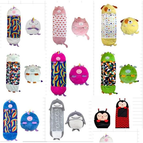 Sacs de couchage Slee Sac de dessin animé pour enfants Enfants Animal Doux Paresseux Sleepsacks Bébé Peluche Poupée Oreiller Sac de sommeil pour garçons filles anniversaire Dhqtj