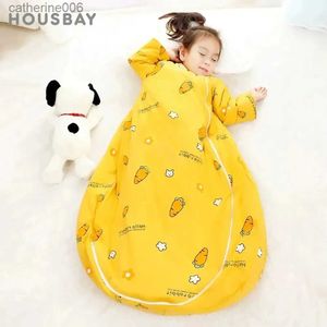Sacos de dormir Saco de dormir para crianças 2.5Tog Bebê Saco de dormir Inverno Mangas grossas destacáveis Anti-Kick Cobertor Infantil Quilt PijamasL231225