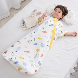 Sacs de couchage Printemps été bébé sac de couchage manches détachables respirant pur coton gaze né sac de couchage bébé Anti-coup de pied Onesies 230923