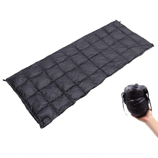 Sacos de dormir Bolsa de camping ultraligera 195x75cm Negro Multifuncional Adulto Pato para viaje de senderismo al aire libre