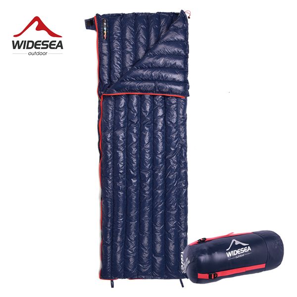 Sacs de couchage Widesea Camping Down Bag Liner Ultralight Spliceab Lazy Pad Stockage Portable Compression Sommeil Tapis De Voyage Hiver 230826