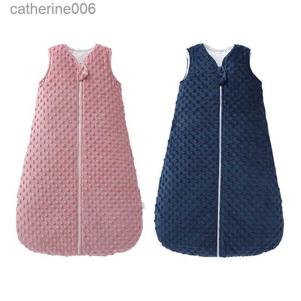 Sacs de couchage Hiver automne et matelassé épais chaud type de gilet bébé sac de couchage 3D velours Anti-coup de pied literie couverture d'emmaillotage pour les tout-petits L231225