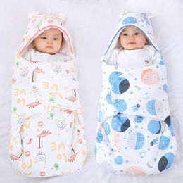 Slaapzakken Winter Born Baby Wrap Dekens Cartoon Envelop Voor Slaapzak Dikke Cocon Voor 06 Maanden 230621