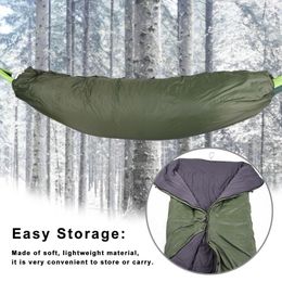 Slaapzakken Winter Outdoor Camping Ultralicht Hangschemt onder Quilt Deken Zipper Elastische hangmat 230323