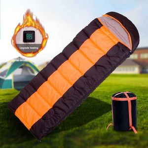 Sacs de couchage Sac de couchage d'hiver matelas Type-C 5V coussin chauffant électrique température à 3 niveaux Portable pour le camping en plein air pour la randonnéeL23