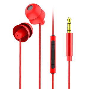 Slapen Oortelefoon Zachte Siliconen In-Ear Headset Lichtgewicht Oortelefoon 3.5mm Ruisonderdrukking met Microfoon Sport Oordopjes voor Telefoon Game