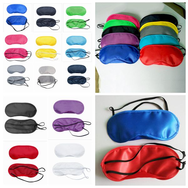 Masque pour les yeux endormis 13 couleurs Polyester Eye Cover Respirant Shading Eyeshade Travel Eye Patch Masque de sommeil