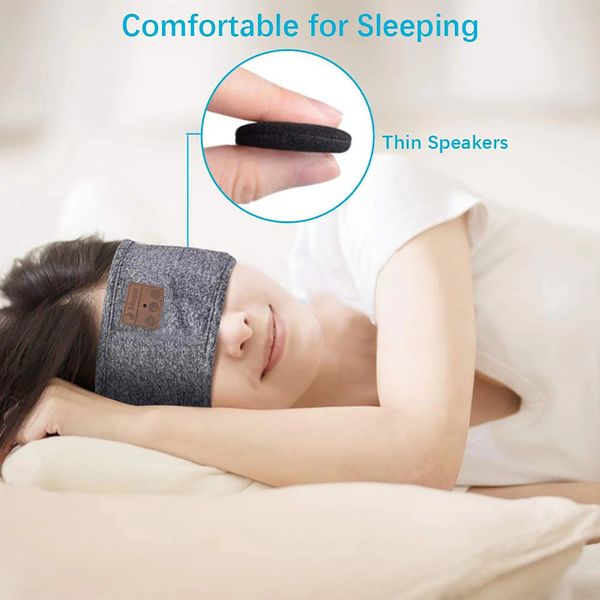 Écouteurs de sommeil, bandeau Bluetooth, doux, longue durée de jeu, avec haut-parleurs intégrés, parfaits pour l'entraînement, la course, le yoga, les voyages, l'insomnie, la méditation