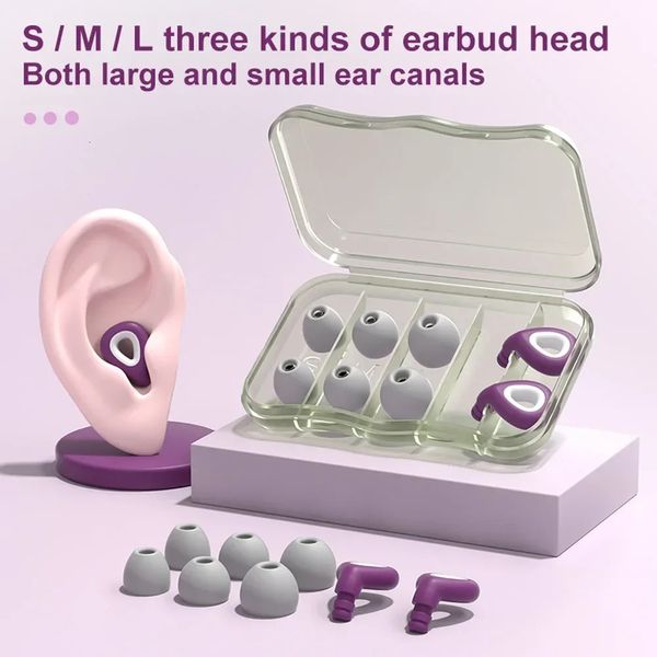 Pepliros de silicona para dormir Reducción de ruido SML Plaus para orejas de tamaño múltiple Aislamiento de sonido Aislamiento de natación Impermeable 240416