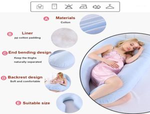 Slapen Ondersteuning Kussen Voor Zwangere Vrouwen Lichaam Puur Katoen Kussensloop U-vorm Moederschap Protector Side Sleeper1Pillow4825350