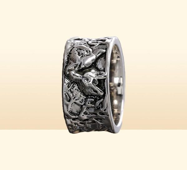 Anneaux de loup endormis pour hommes039s Personnalités de bague de loup bouclé vintage Hibernate Animal Bijoux HIPHOP MALON RING ACCESORORI8981563