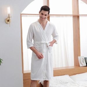 Vêtements de nuit pour hommes vêtements de nuit unisexe Peignoir gaufré Robe Peignoir pour hommes Robes de bain mariée chemise de nuit avec ceinture Eignoir Bain Femme