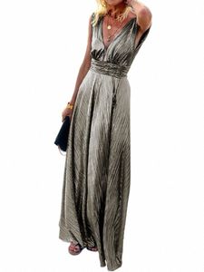 Sleevel Chest Wrap Dr Summer Femmes Sexy Creux Out Solid Strapl Dames Maxi Party Dr Fi Streetwear Robes X2Qm #