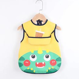 Bibs sans manches pour enfants bébé enfants enfants en bas âge imperméable à manches longues art d'art d'alimentation du dossin tablier 0-6 ans Drop 240429