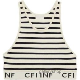 Sin mangas Celins Chaleco Diseñadores Camisetas para mujer Moda Sexy Ladies Beach Tanks Color Matching Stripes Show Thin Inside and Outdoor Wear Knit Tops Bog8