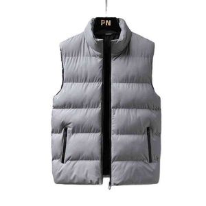 Doudoune sans manches, hiver nouveau, gilet en duvet pour hommes, couleur unie, porte à fermeture éclair, décoration de poche, chaud, confortable, quatre couleurs, M-5XL G1108