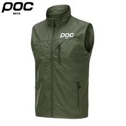 Chaqueta de ciclismo impermeable sin mangas Hombres MOTO POC MTB Chaleco Ropa de bicicleta Bicicleta de carretera Ropa de carreras Abrigo de motocicleta Gilet Ciclism 240123