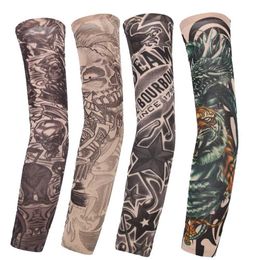 Mouwtelet arm mouwen 1 Nieuwe basketbal buitensporten Running UV Beschermende arm Cover Flower Sun Protection Tattoo Q240430