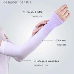 Sleevelet Arm Sleeves 1 paire de couvre-bras de protection solaire en soie glacée pour hommes et femmes, manchons de protection solaire respirants à séchage rapide, manches de bras anti-UV L231216