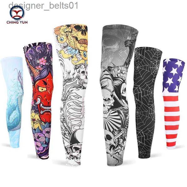 Mangas de brazo CHING YUN Nuevo tatuaje de imitación Manga del brazo Calentador de tatuaje de moda Protección UV unisex Conjuntos de piernas temporales al aire libre Juego de 2 piezas L231216