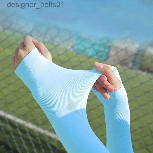 Sleevelet Mangas del brazo ¡Venta caliente! Verano Seda de hielo Anti UV Mangas del brazo Sección larga Ciclismo Manga Cubierta del brazo Mujeres Hombres Protector solar Protección solar Brazo PuñosL231216