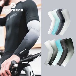Manches à manches Soulevés Rockbros Cover Ice Silk Sports Bicycle Soleil UV Protection Brestable Outdoor Running and Fitness Equipment Q2404302