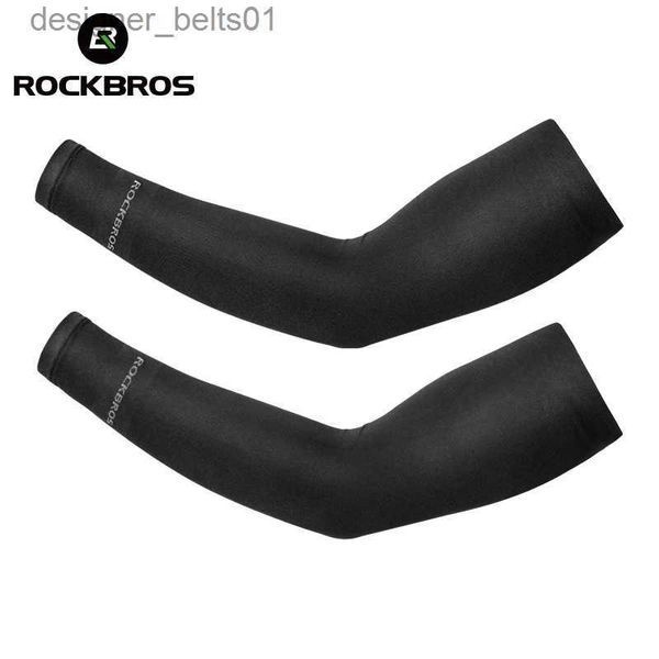 Manches de bras ROCKBROS manches de bras en soie glacée Protection solaire UV Mangas course à pied cyclisme manchettes sport basket-ball volley-ball Cool bras manches L231216