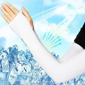 Mouwstaparm mouwen UV Solar Arm Cover voor dames fietsen vingerloze handschoenen Cool Deflaar Zomer zijden elastisch rijden Zonbeveiliging Q2404304