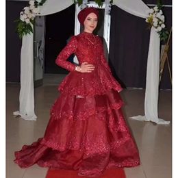 Mouwen 2024 Mulisme Prom Lange dresess gelaagde vloerlengte baljurk formele kleding kanten appliques kralen juweel nek Arabische kaftan vrouwen begraven avondjurken s s s