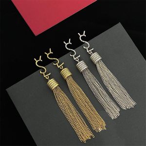 Boucles d'oreilles à pampilles en chaîne fine pour femmes, combinaison de lettres, breloque, colonne circulaire, clou d'oreille classique avec motifs d'anneaux