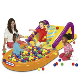 Slide and Splash Ball Pit, tobogán inflable de 42 pulgadas y Ball Pit con 40 pelotas para niños de 3 a 6 años