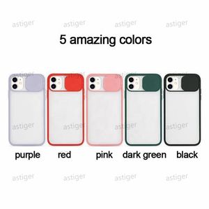 Slide Camera Hard Cases Frosted Translucent Shockproof Lens Phone Cover Case voor iPhone 11 Pro MAX XR SE 8 7 PLUS 6S