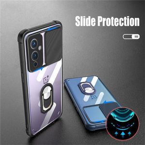 Glisser la Protection de l'objectif de la caméra coques de téléphone transparentes pour One Plus 9 Pro Nord CE porte-anneau support coque arrière antichoc