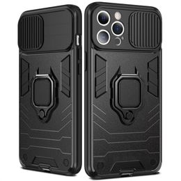 Coque de Protection antichoc avec caméra coulissante, étui de téléphone pour iPhone 15 14 13 Pro Max 12 11 XR XS Max X 7 8 Plus avec anneau de support