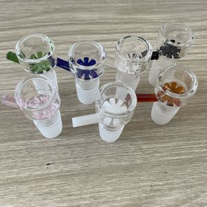 Bols en verre coulissants Bol de filtre de flocon de neige coloré avec écran en nid d'abeille 14mm 18mm Bol en verre capiteux mâle Bol de bong pour les plates-formes pétrolières en verre