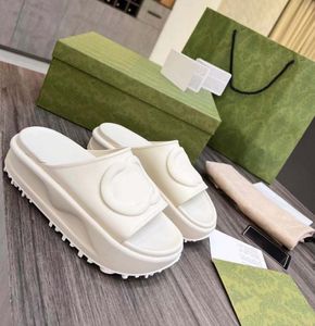 2024 Dia Sandaal Women met in elkaar grijpende G Designer Sandals Platform Slide Mens Slippers Slippers Zomerschoenen Fashion Wide Slipper