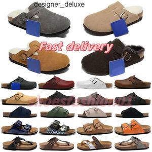 Slide slippers Designer Sandalen Sandelsgezomen schoenen Glides Zwart Wit Suede Leather Buckle Platform Falt Mens Men Women SQ2N