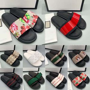 Slider Sandaal Vrouwen Platte Bloemen Bloom Slides Slippers Klompen Vlas Designer Sandalen voor Mannen Dames Zomerklomp Slide Rubberen Slipper Strandschoenen Rubberen Flip Flop