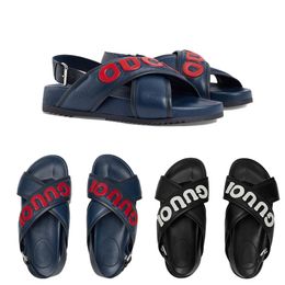 Dia's Designer Sandalen Casual Luxe Chaussure Designer Sandalen Sandalen Niet-slip Zwart Blue Slippers Eenvoudig te reinigen Stijlvolle flexibele zoolschoenen