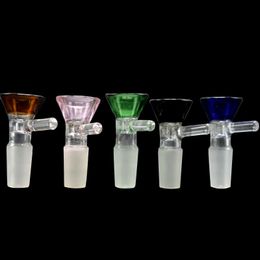 Slides para Bongs Slides Acessórios Tobacco Herb Dry Bowl Heady For Bang 14mm 18mm Male Female Joint Glass Bowls With Handle