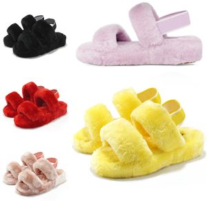 Slides Indoor Slippers Harige Warme Sandaal Dames Pluche Damesschoenen Geel Winter Zacht Grijs Maat Eur 36-44 60361