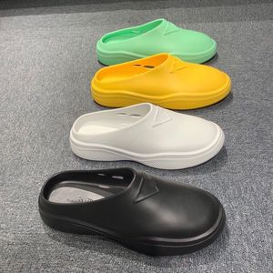 Diapositivas P Diseñador Sandalias para mujer Zapatillas para hombre Mulas de goma de espuma Chanclas Pisos Plataformas Zapatilla de goma informal Tacones altos - LF