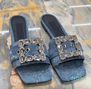 Glissades de plate-forme pantoufles obstruent le curseur pantoufle en cristal sandales pour les femmes de la boucle flash de qualité de qualité de qualité pantoufle élégante pantoufle élégante