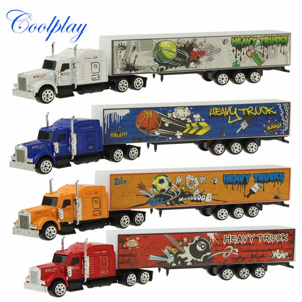 Modelo de coche de aleación deslizante, contenedor, camión, vehículos, Mini juguete educativo fundido a presión