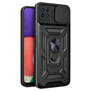 Schuivende camera Designer mobiele telefoonhoesjes voor Samsung Galaxy S24 S23 Ultra S22 Plus S21 Magnetische standaard Armor Schokbestendig telefoonhoesje Shell