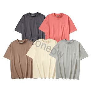 Camiseta ligeramente extragrande 2023 Essen para hombres y mujeres, camiseta de doble cara, camisetas de estilo de miedo de verano, camisetas de manga corta ess