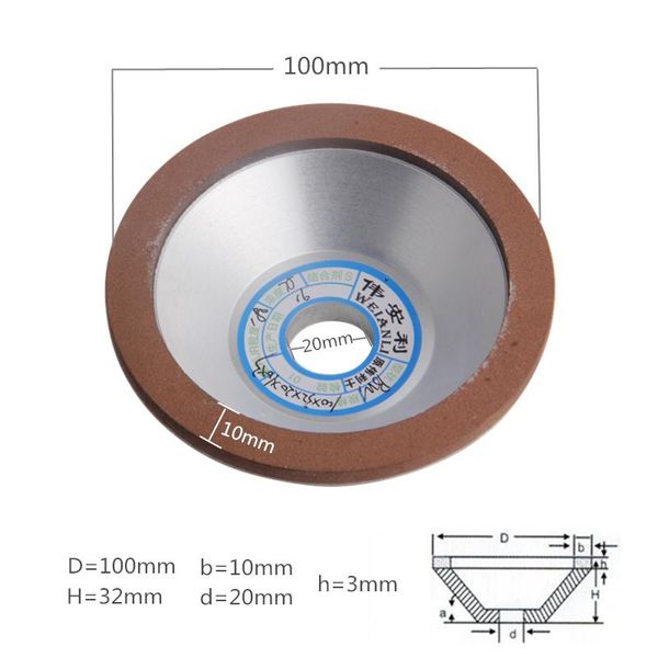 Slijpstenen 100mm diamant meule tasse 150/180/240/320 Grain coupe lame de scie disque meules outils abrasifs rotatifs