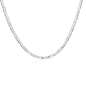 Slim 925 Sterling Silver 4mm Figaro Chain Necklace for Women Girl Boy Kids Italy Jewelry Kolye Collares Sieraden Colier